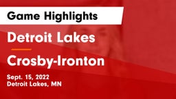 Detroit Lakes  vs Crosby-Ironton  Game Highlights - Sept. 15, 2022