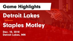 Detroit Lakes  vs Staples Motley Game Highlights - Dec. 10, 2018