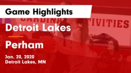 Detroit Lakes  vs Perham Game Highlights - Jan. 20, 2020