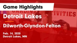 Detroit Lakes  vs Dilworth-Glyndon-Felton  Game Highlights - Feb. 14, 2020