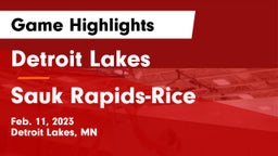 Detroit Lakes  vs Sauk Rapids-Rice  Game Highlights - Feb. 11, 2023