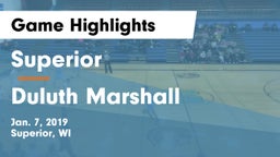 Superior  vs Duluth Marshall Game Highlights - Jan. 7, 2019