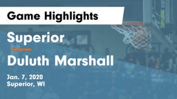 Superior  vs Duluth Marshall Game Highlights - Jan. 7, 2020