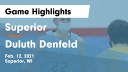 Superior  vs Duluth Denfeld  Game Highlights - Feb. 12, 2021