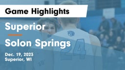Superior  vs Solon Springs Game Highlights - Dec. 19, 2023