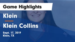 Klein  vs Klein Collins  Game Highlights - Sept. 17, 2019