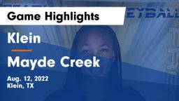 Klein  vs Mayde Creek  Game Highlights - Aug. 12, 2022