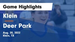 Klein  vs Deer Park  Game Highlights - Aug. 20, 2022