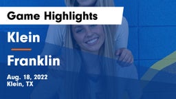 Klein  vs Franklin  Game Highlights - Aug. 18, 2022