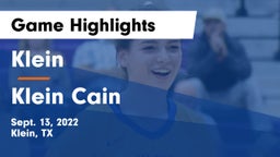 Klein  vs Klein Cain  Game Highlights - Sept. 13, 2022