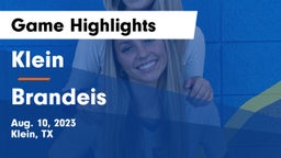 Klein  vs Brandeis  Game Highlights - Aug. 10, 2023