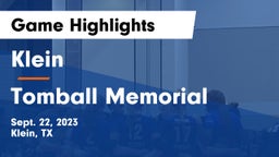 Klein  vs Tomball Memorial  Game Highlights - Sept. 22, 2023