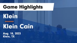 Klein  vs Klein Cain Game Highlights - Aug. 18, 2023