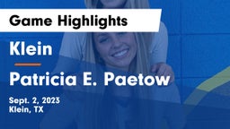 Klein  vs Patricia E. Paetow  Game Highlights - Sept. 2, 2023