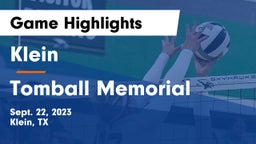 Klein  vs Tomball Memorial  Game Highlights - Sept. 22, 2023