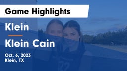 Klein  vs Klein Cain  Game Highlights - Oct. 6, 2023