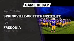 Recap: Springville-Griffith Institute  vs. Fredonia  2016