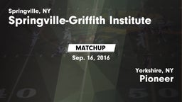 Matchup: Springville-Griffith vs. Pioneer  2016