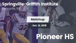 Matchup: Springville-Griffith vs. Pioneer HS 2018