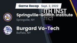 Recap: Springville-Griffith Institute  vs. Burgard Vo-Tech  2022