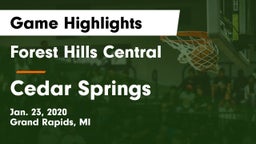 Forest Hills Central  vs Cedar Springs  Game Highlights - Jan. 23, 2020