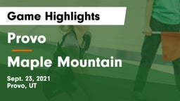 Provo  vs Maple Mountain  Game Highlights - Sept. 23, 2021