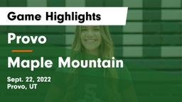 Provo  vs Maple Mountain  Game Highlights - Sept. 22, 2022