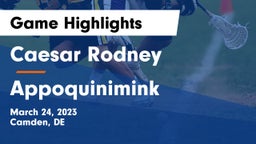 Caesar Rodney  vs Appoquinimink  Game Highlights - March 24, 2023