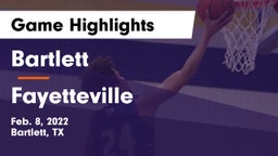 Bartlett  vs Fayetteville  Game Highlights - Feb. 8, 2022