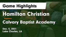 Hamilton Christian  vs Calvary Baptist Academy  Game Highlights - Dec. 5, 2021