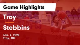 Troy  vs Stebbins  Game Highlights - Jan. 7, 2020
