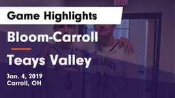 Bloom-Carroll  vs Teays Valley  Game Highlights - Jan. 4, 2019
