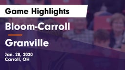 Bloom-Carroll  vs Granville  Game Highlights - Jan. 28, 2020