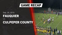 Recap: Fauquier  vs. Culpeper County  2015