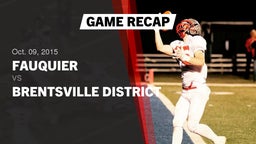 Recap: Fauquier  vs. Brentsville District  2015