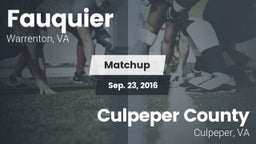 Matchup: Fauquier  vs. Culpeper County  2016