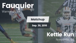 Matchup: Fauquier  vs. Kettle Run  2016