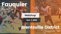 Matchup: Fauquier  vs. Brentsville District  2016