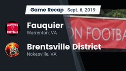 Recap: Fauquier  vs. Brentsville District  2019