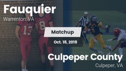 Matchup: Fauquier  vs. Culpeper County  2019