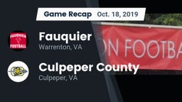 Recap: Fauquier  vs. Culpeper County  2019