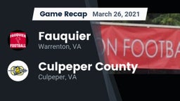 Recap: Fauquier  vs. Culpeper County  2021