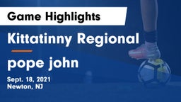 Kittatinny Regional  vs pope john  Game Highlights - Sept. 18, 2021