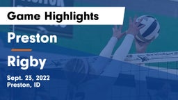 Preston  vs Rigby Game Highlights - Sept. 23, 2022