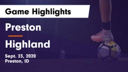 Preston  vs Highland  Game Highlights - Sept. 23, 2020