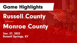 Russell County  vs Monroe County  Game Highlights - Jan. 27, 2022