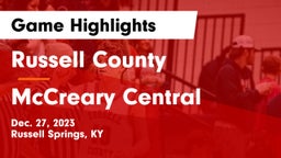 Russell County  vs McCreary Central  Game Highlights - Dec. 27, 2023