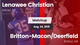 Matchup: Lenawee Christian vs. Britton-Macon/Deerfield  2018