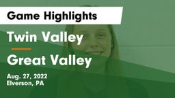 Twin Valley  vs Great Valley  Game Highlights - Aug. 27, 2022