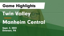 Twin Valley  vs Manheim Central  Game Highlights - Sept. 2, 2022